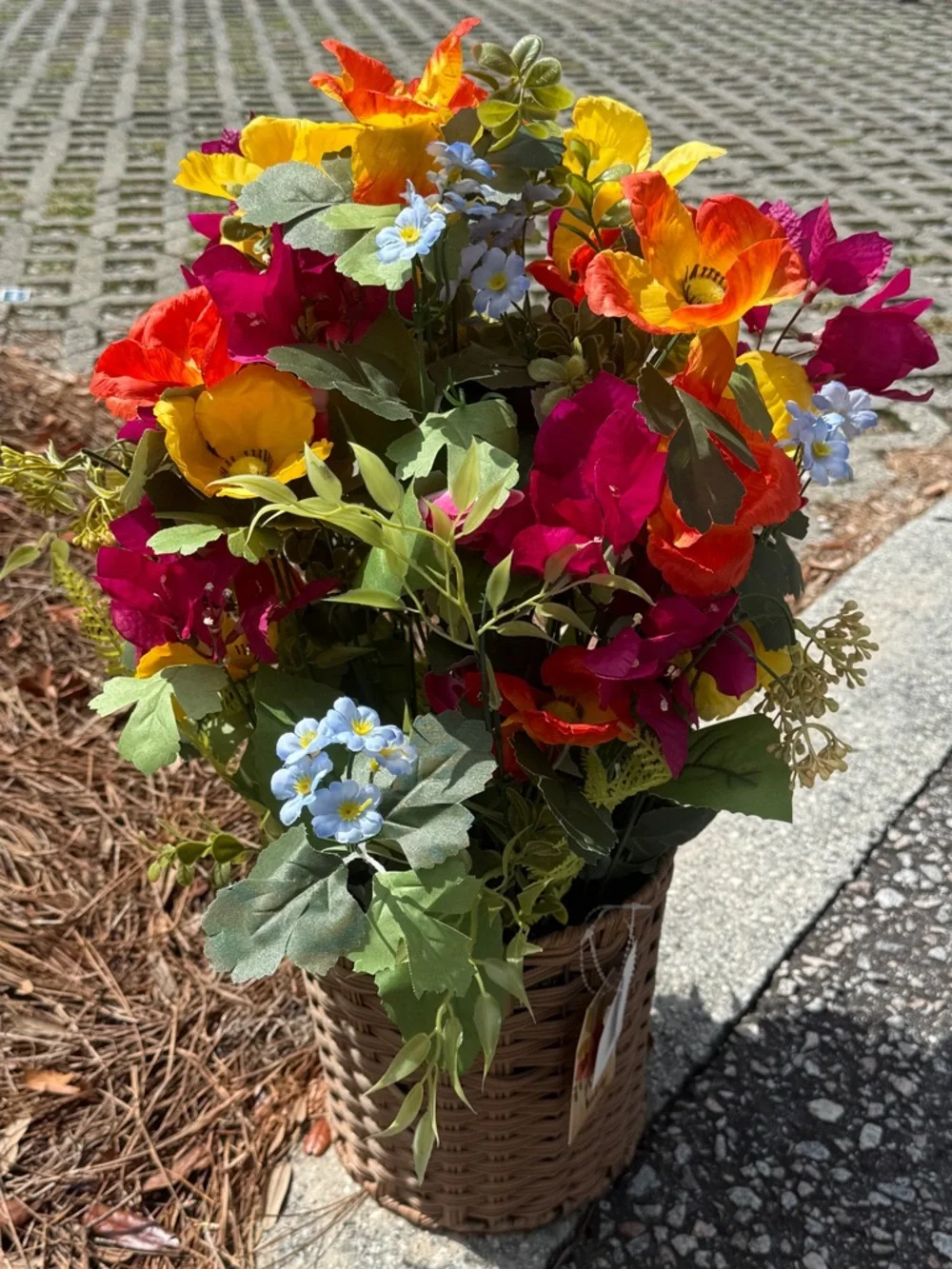Artificial Floral Arrangement Basket - NWT